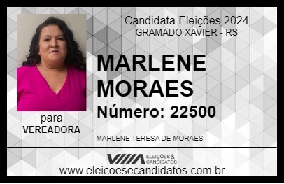 Candidato MARLENE MORAES 2024 - GRAMADO XAVIER - Eleições