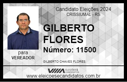 Candidato GILBERTO FLORES 2024 - CRISSIUMAL - Eleições