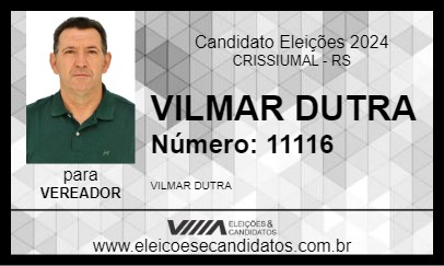 Candidato VILMAR DUTRA 2024 - CRISSIUMAL - Eleições