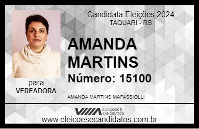 Candidato AMANDA MARTINS  2024 - TAQUARI - Eleições