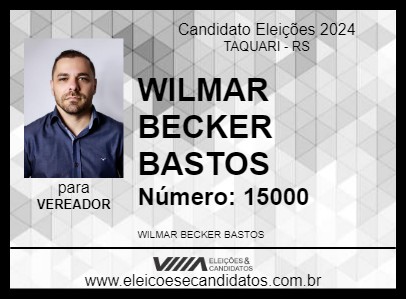 Candidato WILMAR BECKER BASTOS 2024 - TAQUARI - Eleições