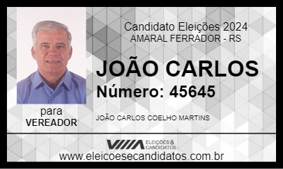 Candidato JOÃO CARLOS 2024 - AMARAL FERRADOR - Eleições