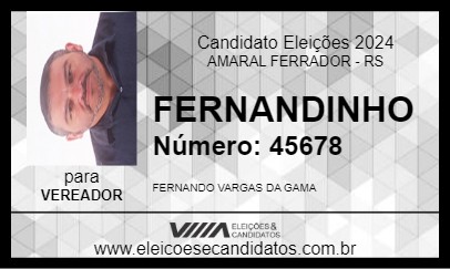 Candidato FERNANDINHO 2024 - AMARAL FERRADOR - Eleições