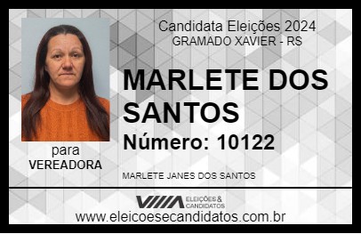 Candidato MARLETE DOS SANTOS 2024 - GRAMADO XAVIER - Eleições