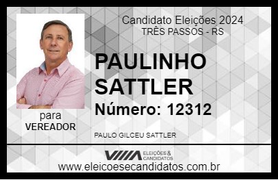 Candidato PAULINHO SATTLER 2024 - TRÊS PASSOS - Eleições