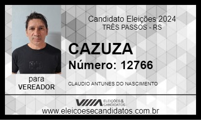 Candidato CAZUZA 2024 - TRÊS PASSOS - Eleições