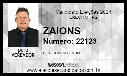 Candidato ZAIONS 2024 - ERECHIM - Eleições