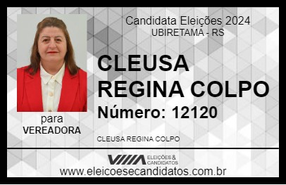 Candidato CLEUSA REGINA COLPO 2024 - UBIRETAMA - Eleições