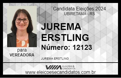 Candidato JUREMA ERSTLING 2024 - UBIRETAMA - Eleições