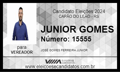 Candidato JUNIOR GOMES 2024 - CAPÃO DO LEÃO - Eleições