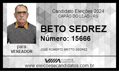 Candidato BETO SEDREZ 2024 - CAPÃO DO LEÃO - Eleições