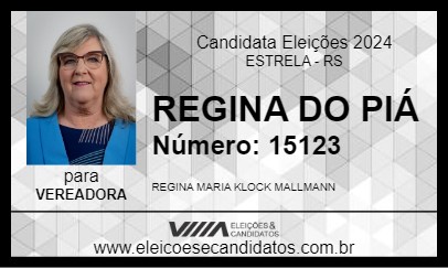 Candidato REGINA DO PIÁ 2024 - ESTRELA - Eleições