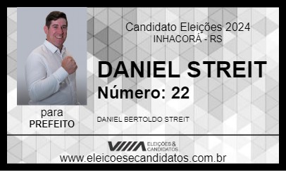 Candidato DANIEL  STREIT 2024 - INHACORÁ - Eleições