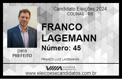 Candidato FRANCO LAGEMANN 2024 - COLINAS - Eleições