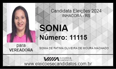 Candidato SONIA 2024 - INHACORÁ - Eleições