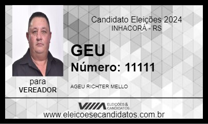 Candidato GEU 2024 - INHACORÁ - Eleições