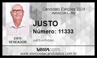 Candidato JUSTO 2024 - INHACORÁ - Eleições