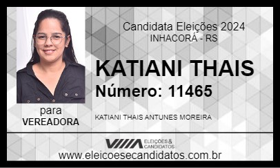 Candidato KATIANI THAIS 2024 - INHACORÁ - Eleições