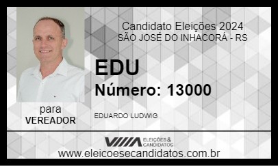 Candidato EDU 2024 - SÃO JOSÉ DO INHACORÁ - Eleições