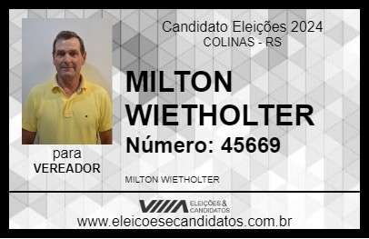 Candidato MILTON WIETHOLTER 2024 - COLINAS - Eleições