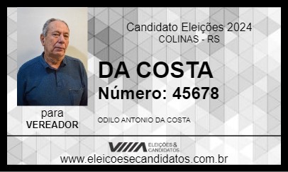 Candidato DA COSTA 2024 - COLINAS - Eleições