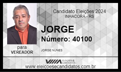 Candidato JORGE 2024 - INHACORÁ - Eleições