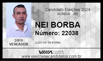 Candidato NEI BORBA 2024 - NONOAI - Eleições