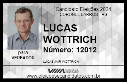 Candidato LUCAS WOTTRICH 2024 - CORONEL BARROS - Eleições