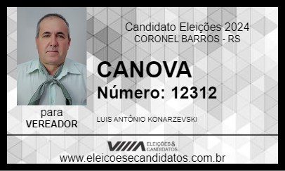 Candidato CANOVA 2024 - CORONEL BARROS - Eleições