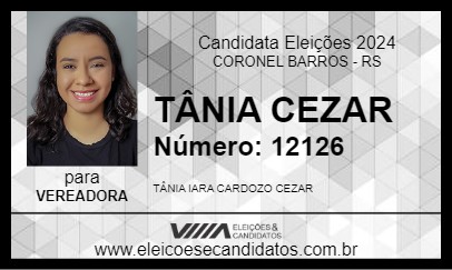 Candidato TÂNIA CEZAR 2024 - CORONEL BARROS - Eleições