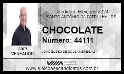 Candidato CHOCOLATE 2024 - SANTO ANTÔNIO DA PATRULHA - Eleições