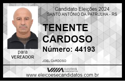 Candidato TENENTE CARDOSO 2024 - SANTO ANTÔNIO DA PATRULHA - Eleições