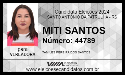 Candidato MITY SANTOS 2024 - SANTO ANTÔNIO DA PATRULHA - Eleições