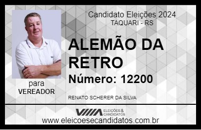 Candidato ALEMÃO DA RETRO 2024 - TAQUARI - Eleições