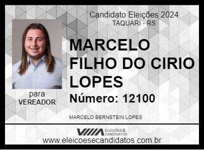 Candidato MARCELO FILHO DO CIRIO LOPES 2024 - TAQUARI - Eleições