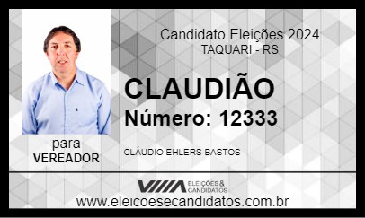 Candidato CLAUDIÃO 2024 - TAQUARI - Eleições