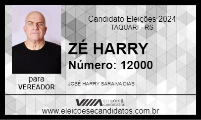 Candidato ZÉ HARRY 2024 - TAQUARI - Eleições