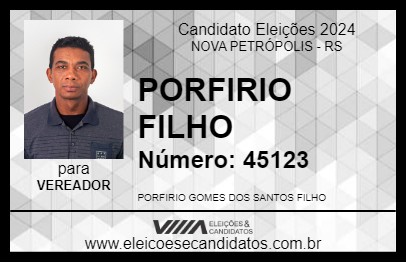 Candidato PORFIRIO FILHO 2024 - NOVA PETRÓPOLIS - Eleições