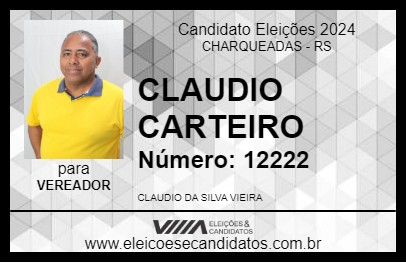 Candidato CLAUDIO CARTEIRO 2024 - CHARQUEADAS - Eleições