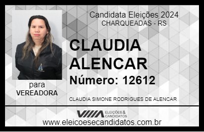 Candidato CLAUDIA ALENCAR 2024 - CHARQUEADAS - Eleições