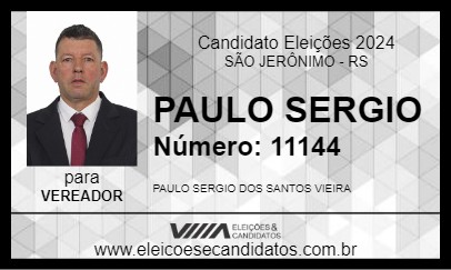 Candidato PAULO SERGIO 2024 - SÃO JERÔNIMO - Eleições