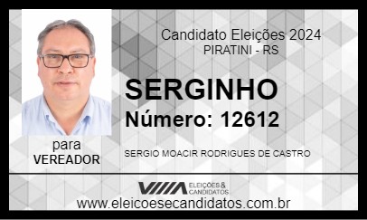 Candidato SERGINHO 2024 - PIRATINI - Eleições