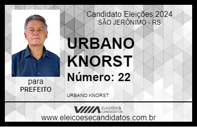 Candidato URBANO KNORST 2024 - SÃO JERÔNIMO - Eleições