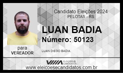 Candidato LUAN BADIA 2024 - PELOTAS - Eleições