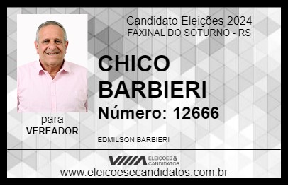 Candidato CHICO BARBIERI 2024 - FAXINAL DO SOTURNO - Eleições