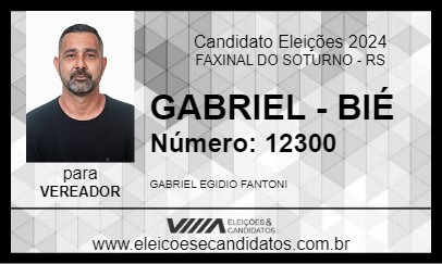 Candidato GABRIEL - BIÉ 2024 - FAXINAL DO SOTURNO - Eleições