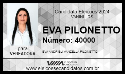 Candidato EVA PILONETTO 2024 - VANINI - Eleições