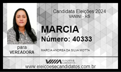 Candidato MARCIA 2024 - VANINI - Eleições