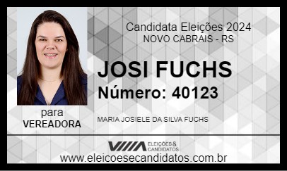 Candidato JOSI FUCHS 2024 - NOVO CABRAIS - Eleições