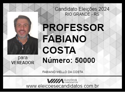 Candidato PROFESSOR FABIANO COSTA 2024 - RIO GRANDE - Eleições